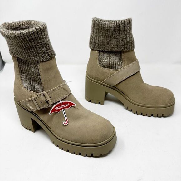 Blondo Sock Boot Sweater Taupe Neutral Boot Size 6.5 - Picture 1 of 10